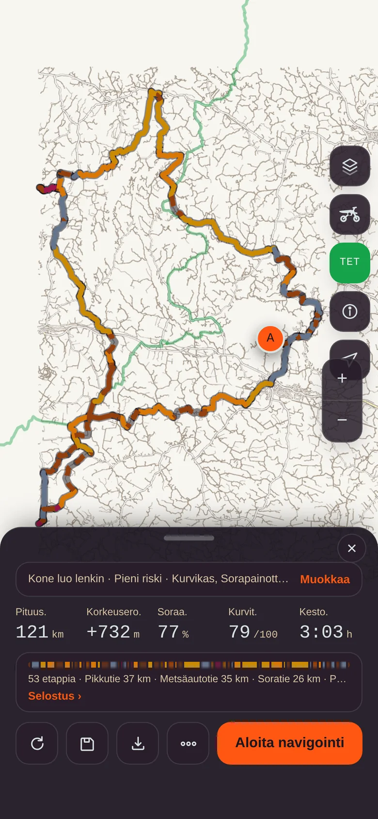 Kone luo lenkin: 95 km lenkki Iitin ympäri